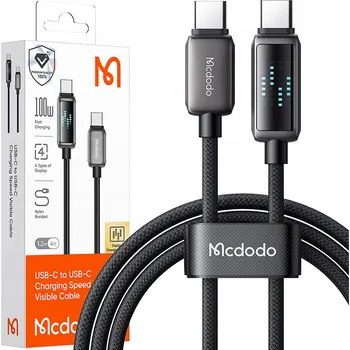 Datový kabel Kabel McDodo USB typ C - USB typ C 1,2 m černý