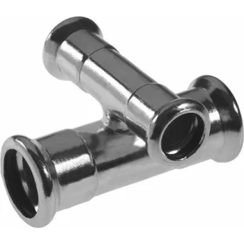 rozdělovač topení KAN-therm Příčný kus 90° průchozí 22x15x22x15mm ocel - 620290.0