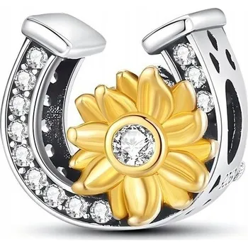 Přívěsek Stříbro Charms s podkovou a slunečnicí náramky 925