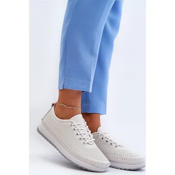 Dámská móda Kožené Sportovní Dámské Tenisky Beige Lalnai 36