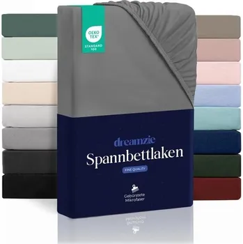 Prostěradlo Dreamzie napínací prostěradlo 120x200 cm - Vysoká kapsa do 35 cm - 100% mikrovlákno - Antracit -