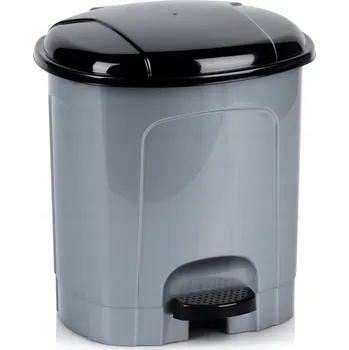 Odpadkový koš ODPADKOVÝ KOŠ S PEDÁLEM PLASTOVÝ ŠEDÝ DO KOUPELNY KUCHYNĚ 5,5 L