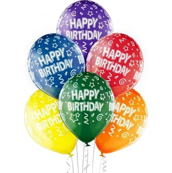 Balónek Balónky Belbal Všechno nejlepší k narozeninám 12 palců 6 kusů