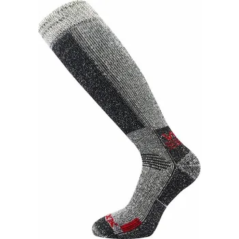 Pánské ponožky VOXX Ponožky podkolenky ORBIT merino vlna, COOLMAX® ŠEDO/ČERVENÉ ŠEDÁ - GREY 43-46