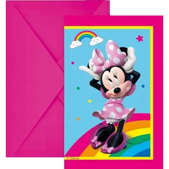 Pozvánka Narozeninové pozvánky Minnie Mouse 6 ks Pozvánka