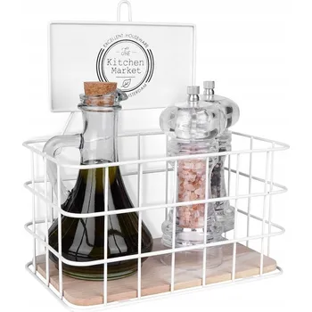 police KUCHYŇSKÁ POLICE KOVOVÁ ORGANIZÉR NA PRACOVNÍ DESKU STOJÍCÍ DVOUÚROVŇOVÁ BÍLÁ