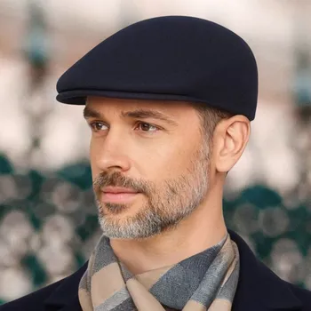 Čepice KRUMLOVANKA Pánská modrá plstěná zimní bekovka - 100% vlna Made in Italy P-2860 Vyberte velikost: 61