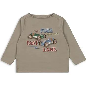 Dětské bavlněné tričko s dlouhým rukávem Konges Sløjd DREY LS TEE GOTS KS103783.9BYA zelená 91X, vel. 98