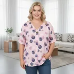 Italská móda - Dámská růžová košile v univerzální velikosti L-XXXL O1561