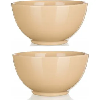 MISKA SALÁTOVÁ MÍSA 2x 14 cm na snídani polévka jídlo ovesná kaše béžová