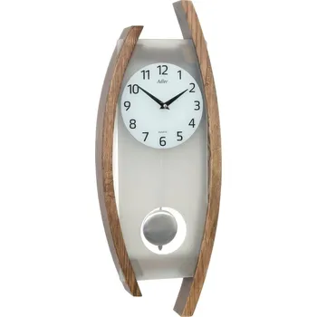 Hodiny Adler 20230 - moderní kyvadlové hodiny ze dřeva a matného skla