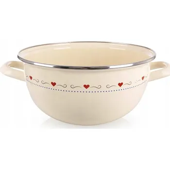 SMALTOVANÁ MÍSA KRÉMOVÁ S UCHYTY VELKÁ KUCHYŇSKÁ TRADIČNÍ 5L