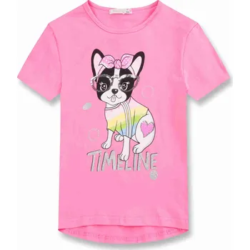 Chlapecké tričko Dívčí triko s flitry - KUGO KT9869, vel.134-164 Barva: Růžová, Velikost: 152