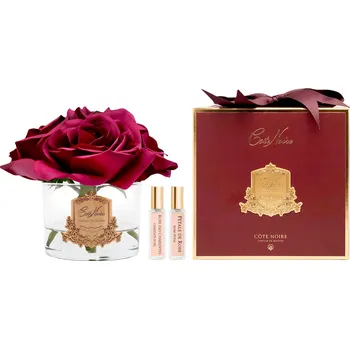 Aroma difuzér Côte Noire kytice parfémovaných růží Carmine Red Burgundy Box
