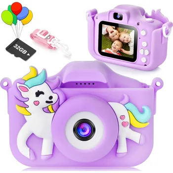 Digitální kompakt Dětský digitální fotoaparát s HD IPS displejem fialový /Q