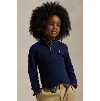 Chlapecká mikina Dětská bavlněná mikina Polo Ralph Lauren 322952436001 námořnická modř 59X, vel. 88-93