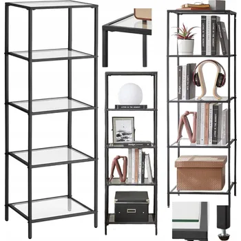 Knihovna Regál Vasagle LGT029B61 40 cm x 124,5 cm x 30 cm černý