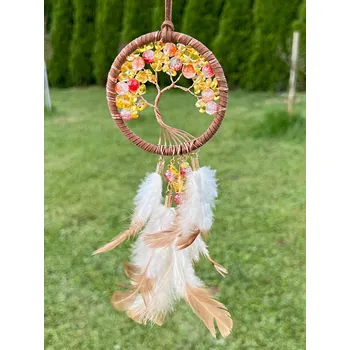 Lapač snů Magieprirody.cz Lapač snů Strom života – Sluneční energie s peříčky #ZB387