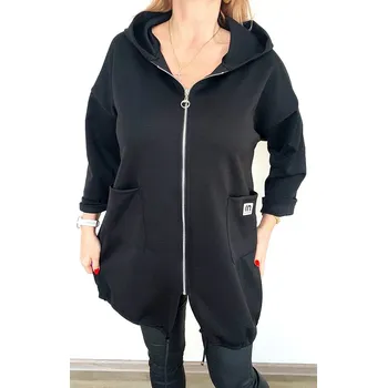 Dámský kabát Dámský mikinový kabátek UNI, barva černá