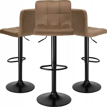 Barová židle BAROVÁ ŽIDLE KUCHYŇSKÁ OTOČNÁ BAROVÁ ŽIDLE DO OBÝVACÍHO POKOJE NASTAVITELNÁ, ČERNÁ, PROŠÍVANÁ