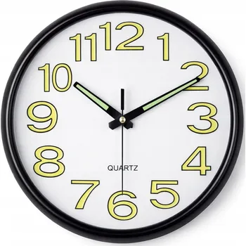 Hodiny SVÍTÍCÍ NÁSTĚNNÉ HODINY DO TMA CICHÉ DO DOMU I KANCELÁŘE Ø 30 cm