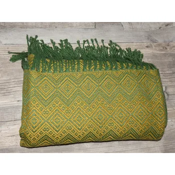 Přehoz na lůžko Deka/pléd z lamí vlny (zelená)