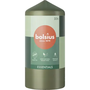Svíčka Bolsius Essentials hladká sloupová svíčka OLIWOVÁ 120/58 - 1 ks