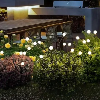 Venkovní osvětlení Solární zahradní lampy světlušky zapichovací voděodolné Sada 4 ks 76 cm