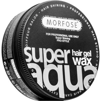 Stylingový přípravek Morfose WAX SUPER AQUA Gel na vlasy Želový Vosk gel pro lesklé vlasy BLACK 150