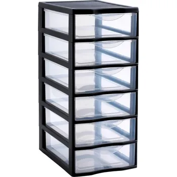 Úložný box SUNDIS Úložný box s 6 zásuvkami, antracit, OFFICEMIX