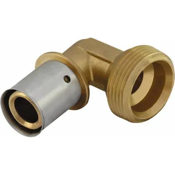 rozdělovač topení KAN-therm Koleno GZ Press 90° s lisovaným kroužkem 25x2,5 G1 K-901002