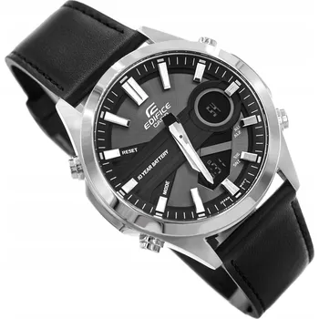 Hodinky Pánské hodinky Casio analogově-digitální sportovní ocelové 100m kožené