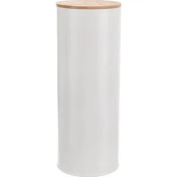 Dóza na potraviny NÁDOBA NA ŠPAGETY, KOVOVÁ PLECHOVKA S BAMBUSOVÝM VÍKEM