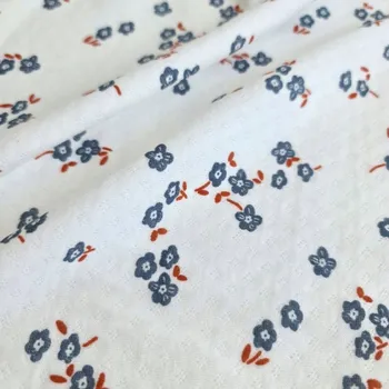 Pletenina Ažur 100% bavlna A09 Otisk tlapičky, kytičky, louka 2645/19