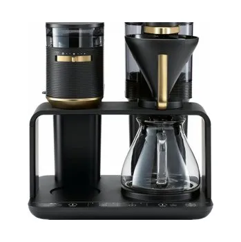 Příprava kávy Melitta EPOS kávovar na filtrovanou kávu s mlýnkem - černá a zlatá