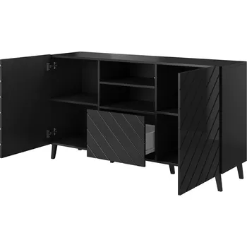 Komoda Komoda Cama Meble 150 x 42 x 82 cm, černý lesk