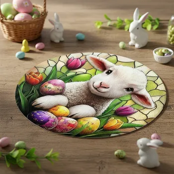 ubrus Velikonoční dekorační ozdobný ubrousek BERÁNEK I. Ø 30 cm Mybesthome