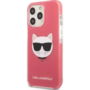 Pouzdro na mobilní telefon Karl Lagerfeld TPE Choupette Head Kryt pro Apple iPhone 13 Pro Max Fuchsia (3666339048556)