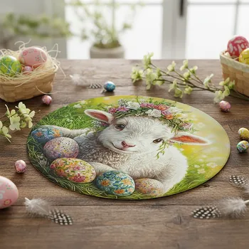 ubrus Velikonoční dekorační ozdobný ubrousek BERÁNEK II. Ø 30 cm Mybesthome