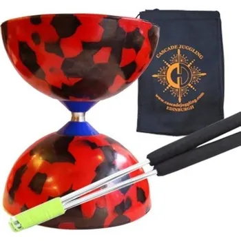 prolézačka Diabolo Diabolo s hliníkovými „kovovými“ tyčemi a přepravním pouzdrem - sada gumových Diabolo,