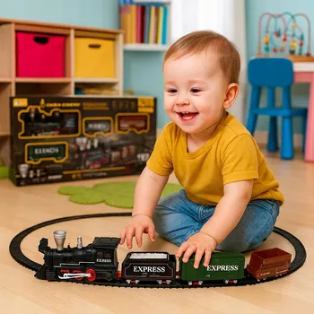 Vláček a vláčkodráha Velká Elektrická Vláčkodráha Lokomotiva na baterie koleje vláček světlo