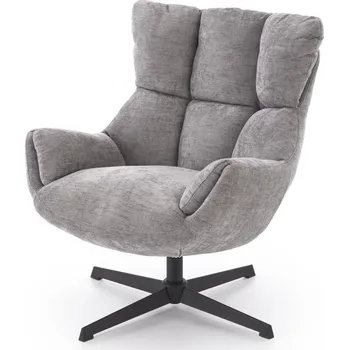 Křeslo Relaxační otočné křeslo ARANAKA — kov, látka, šedá