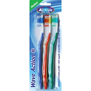 Zubní kartáček Active Oral Care Wave Action zubní kartáčky Medium 3 kusy