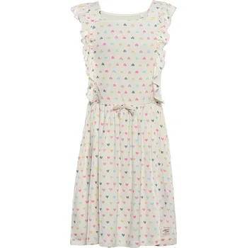 Dívčí oblečení Alpine Pro EDANO BÉŽOVÁ DĚTSKÉ LETNÍ ŠATY 104-110