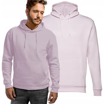 Pánská mikina Módní teplá tepláková mikina HOODIE klokanka s kapucí, růžová, XXL
