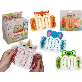 Hračka pro nejmenší Senzorické zvířátko se třpytkami Hračka Antistresová Mačkací Hračka s vodou