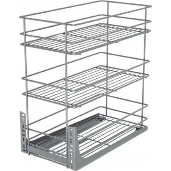 Nábytkové kování Cargo koš spodní s tlumením dovírání 30 3P NOMET stříbrný