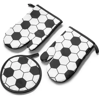 Chňapka Kuchyňské rukavice + chňapka sada 2+1 Fotbal