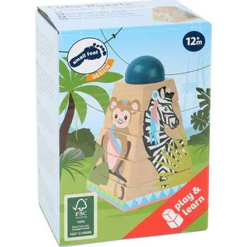 Dřevěná hračka SMALL FOOT Vkládačka věž - Džungle