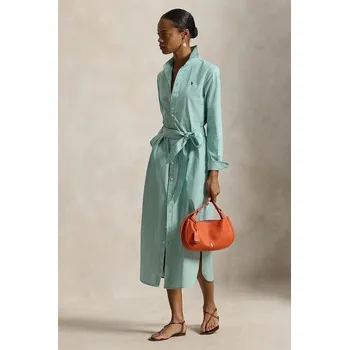 Dámské oblečení Bavlněné šaty Polo Ralph Lauren 211A96362 zelená 70X, vel. 36